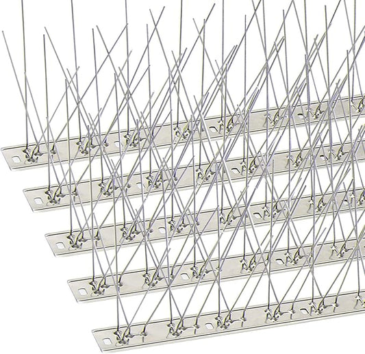 KKY Bird Spikes Stainless Steel Base, Metal Bird Repellent Nail Fence kit, can be Used to Stop Pigeons and Other Small Birds, Covering 21.6 feet 20 Packs