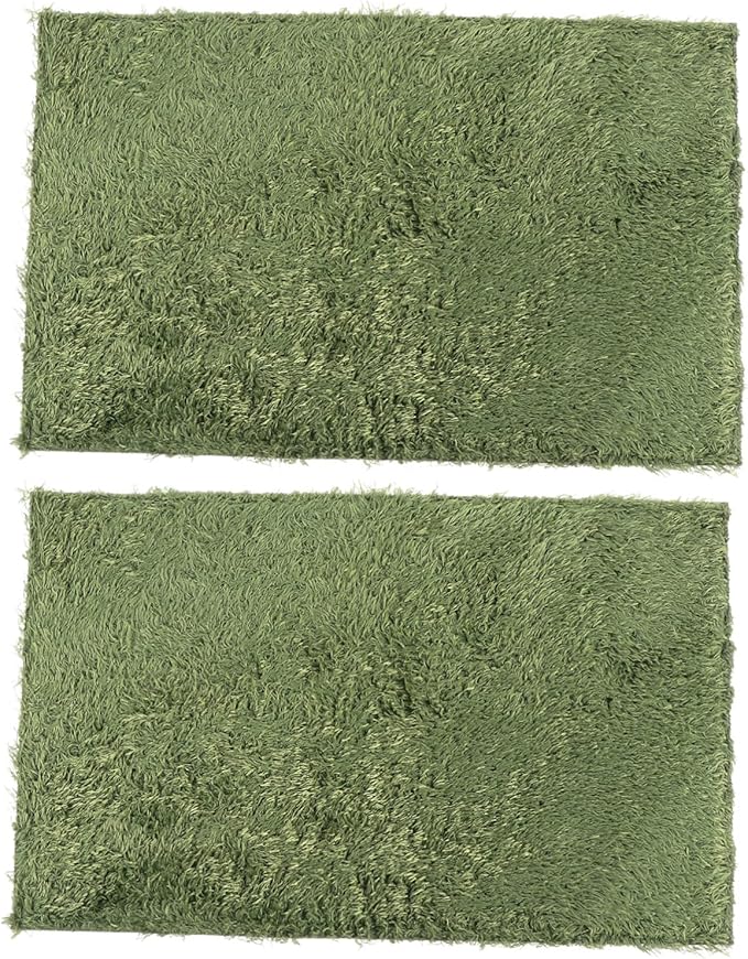 2pcs Reptile Carpet Substrate Liner Natural Simulation Moss Terrarium Mat for Turtles Snakes Lizards Comfortable Habitat Cushion for Reptiles Easy to Clean