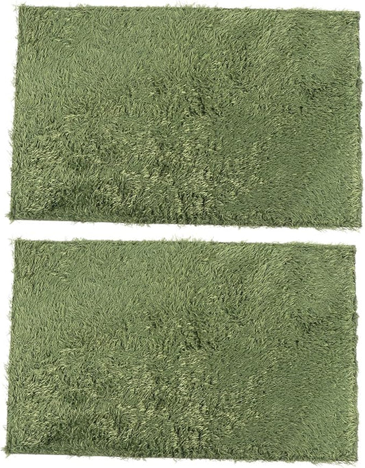 2pcs Reptile Carpet Substrate Liner Natural Simulation Moss Terrarium Mat for Turtles Snakes Lizards Comfortable Habitat Cushion for Reptiles Easy to Clean