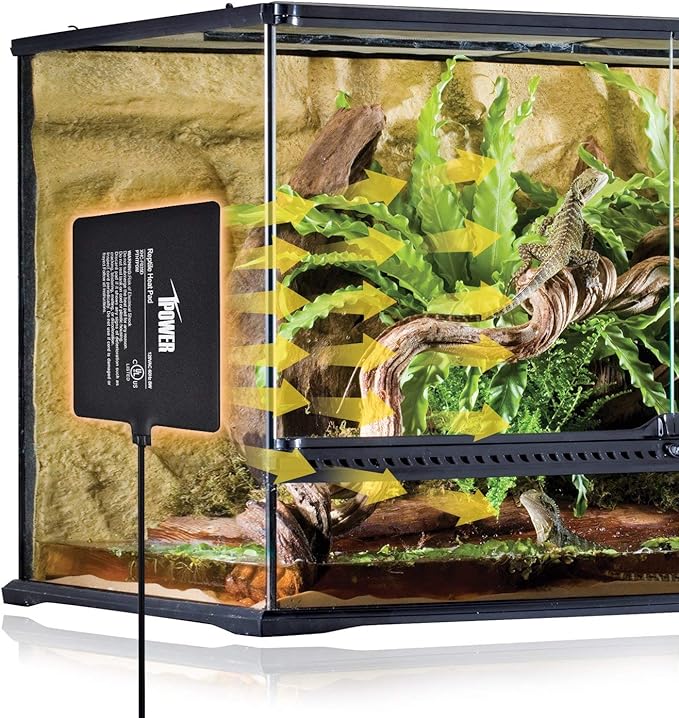 iPower Reptile Heating Pad, Under Tank Heater, Waterproof Terrarium Heat Mat 6X8 Inch, for Turtle, Lizard, Frog, Snake and Other Reptiles