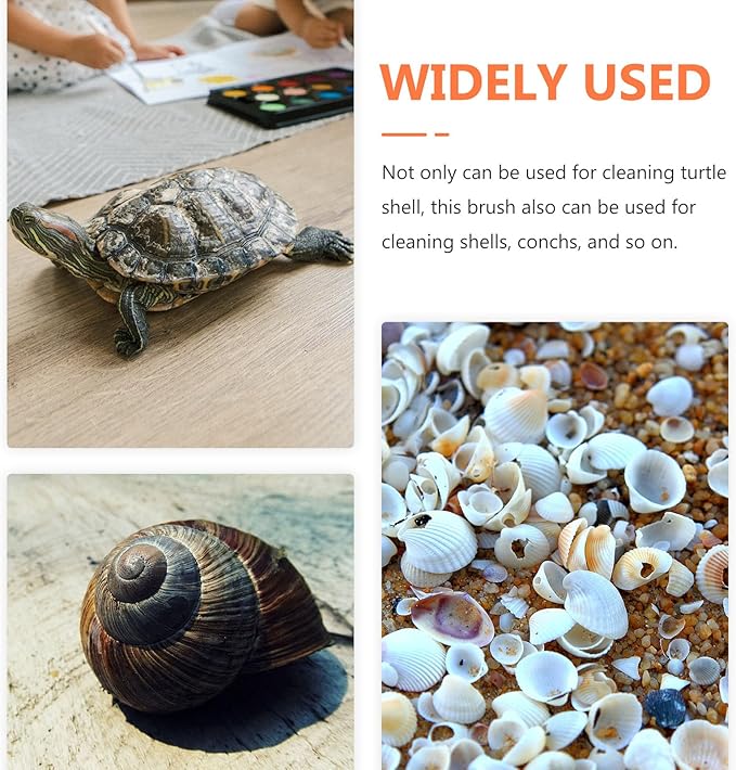 PRETYZOOM Turtle Shell Cleaning Brush for Aquatic Tortoise, Small Portable Mud Dirt Remover Brush, Orange Multi-Functional Turtle Care Tool for Reptile Health Maintenance