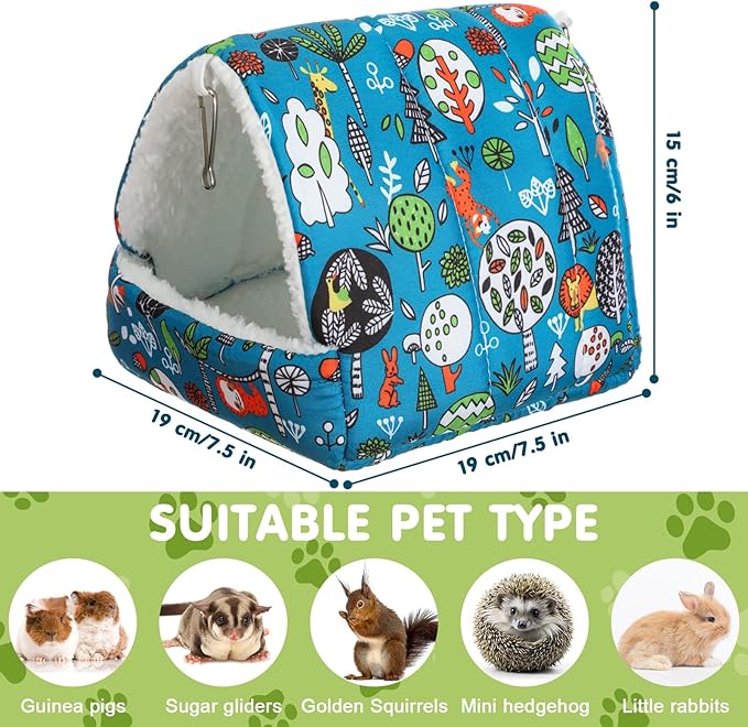 AceOrbit 6 Pcs Guinea Pig Hideout Small Tunnel 7.5 Inch Washable Hamster Bed Animal Cage Accessories for Chinchilla Rabbit Hedgehogs Ferrets to Digging Chewing(Classic Color,Vivid Patterns)