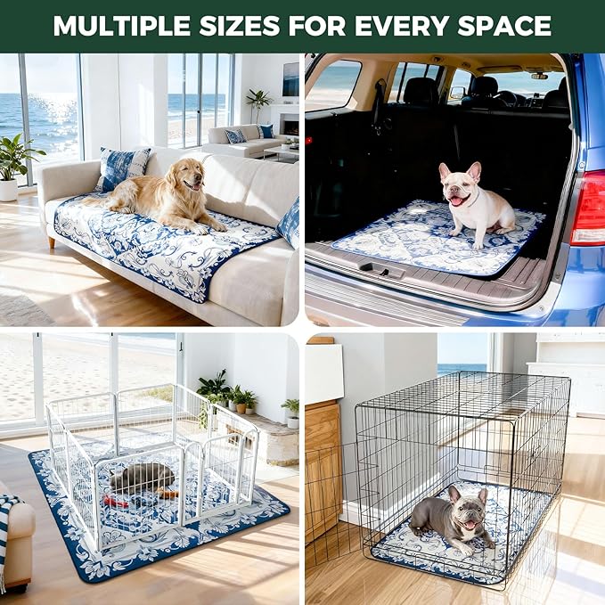 FXW Washable Pee Pads for Dogs, Leak-Proof & Non-Slip, Specifically Designed for Rollick/Homeplus 24inch 8 Panels Dog Playpen, 63" Square, Mandala Blue, 1 Pack