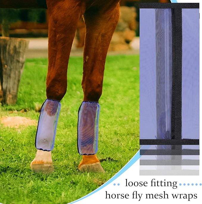 16 Pcs Fly Boots for Horses Mesh Ventilated Horse Leggings Breathable Horse Leg Wraps to Reduce Stomping Hoof Damage and Leg Fatigue, 4 Colors (Retro Color)