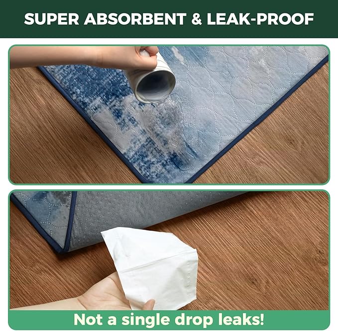 FXW Washable Pee Pads for Dogs, Leak-Proof & Non-Slip, Specifically Designed for Rollick/Homeplus 24inch 8 Panels Dog Playpen, 63" Square, Tie-Dye Blue, 1 Pack