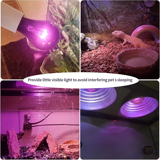 AOMRYOM 100W Basking Spot Infrared Night Heat Lamp Moonlight Heat Bulb for Reptiles & Amphibians 2 Packs