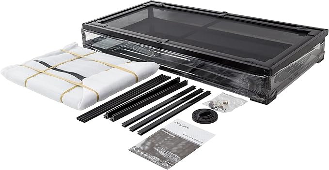 REPTI ZOO 50 Gallon Reptile Glass Terrarium Tank Double Hinge Door with Screen Ventilation Large Reptile Terrarium 36" x 18" x 18"(Knock-Down)