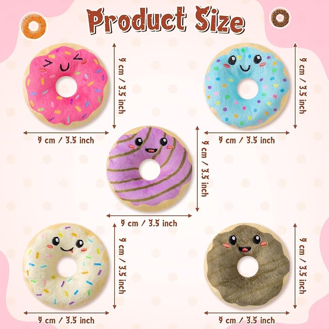 L1rabe Donut Catnip Stuffed Toys for Cats - 5Pcs Black Cat Appreciation Day Funny Dessert Organic Cat Toys Pet Supplies, Indoor Cats Chew Bite Teething Tools Kittens Catmint Interactive Supplies - Image 2
