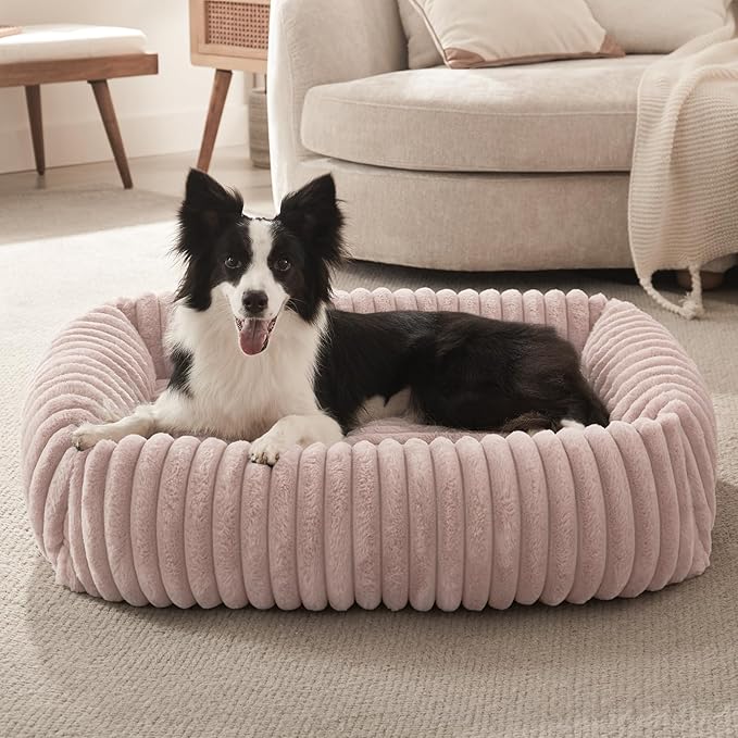 FURTIME Medium Dog Beds for Medium Dogs Washable, Orthopedic Dog Bed, Rectangle Warming Soft Calming Sleeping Puppy Bed Durable Pet Bed with Anti-Slip Bottom
