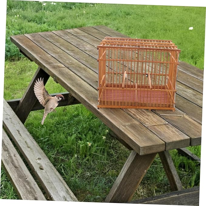 Retro Bird Travel Carrier Cage Small Bird Cage for Lovebirds Parakeets Cockatiels Portable Carrying Case