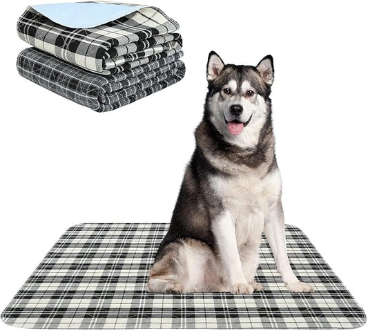 KOOLTAIL Reusable Puppy Pads, 2 Pack Washable Pee Pads for Dogs-Waterproof Non-Slip Plaid Puppy Training Pads, Absorbent Whelping Pads for Potty, Crate, Playpen, Bed, Sofa, Dog Large Mat, 36"x 41"