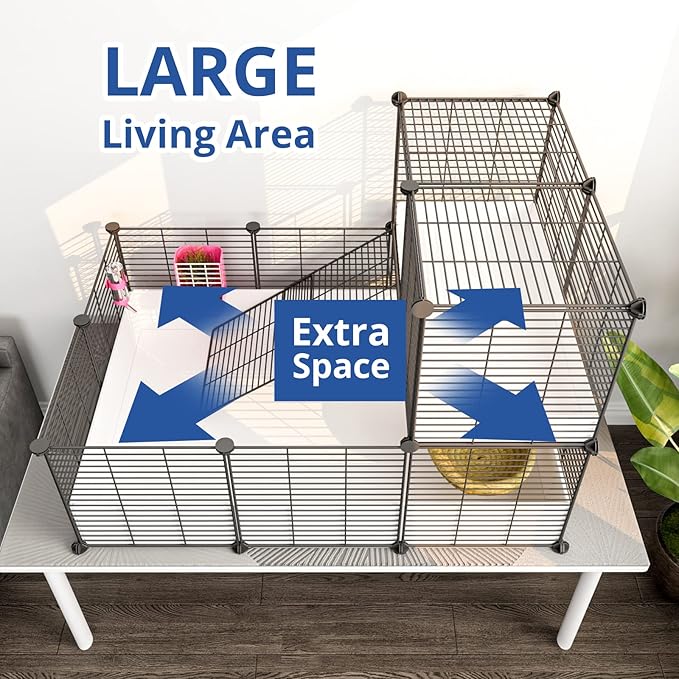 Oneluck Guinea Pig Cage, Indoor Habitat with Waterproof Plastic Bottom,Playpen for Small Pet Bunny, Turtle, Hamster, Loft cage