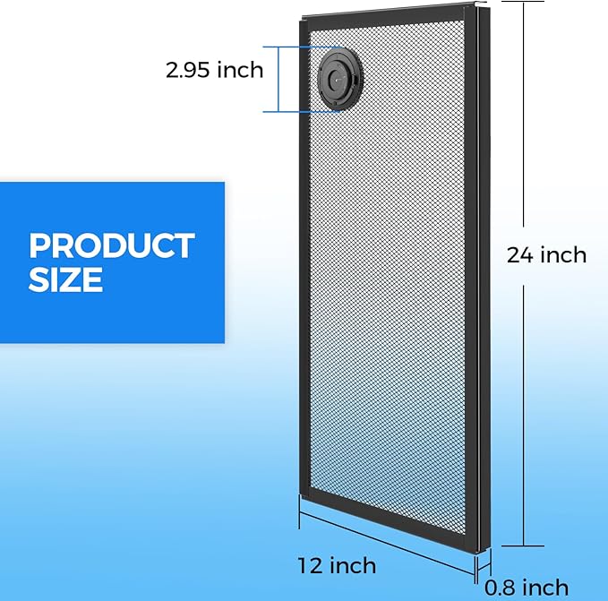 REPTI ZOO Terrarium Screen Cover with Cable Control for Reptile & Aquarium Tank, 24x12 inch Durable Steel Frame & Mesh Top for Reptile & Turtle & Fish Tank