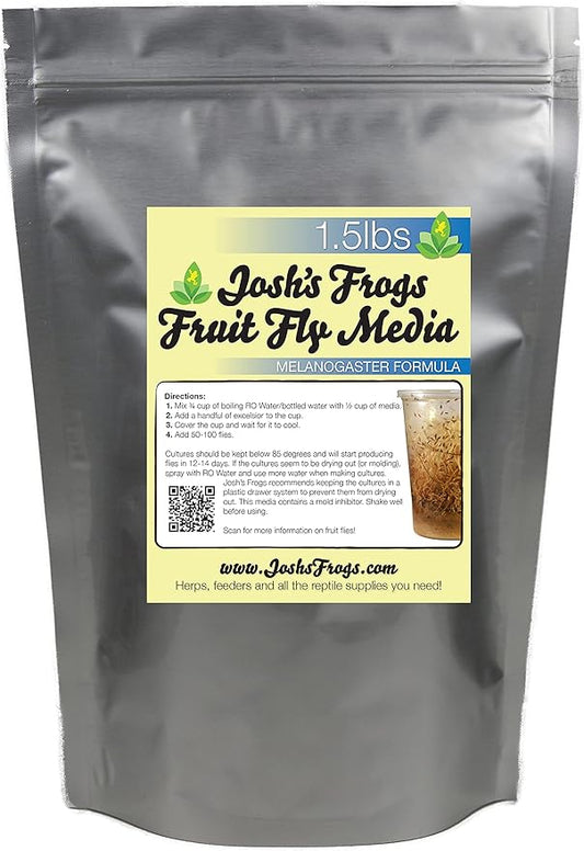 Josh's Frogs The Best MELANOGASTER Fruit Fly Food Media (1.5 lbs/1.35 Quarts - Makes 10 Fruit Fly Cultures)