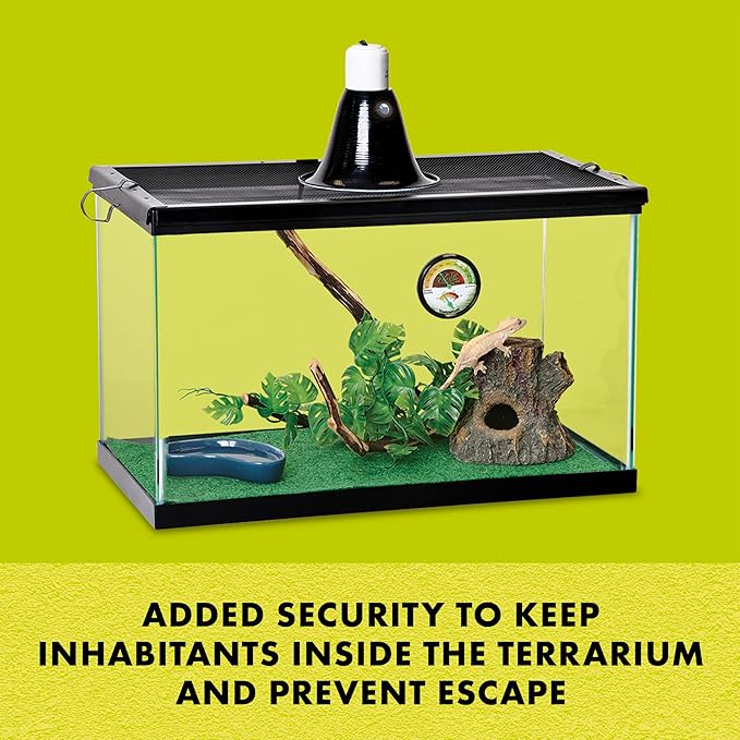Zilla Reptile Terrarium Fresh Air Screen Non-Locking Clips, 2 Pack, Large