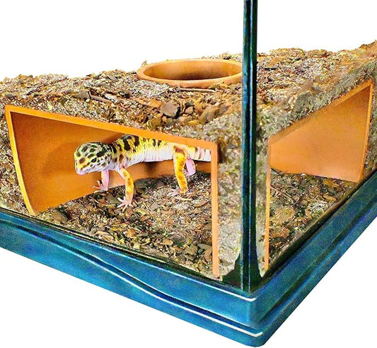 Reptile Corner Underground Cave Viewing Hide | Hognose Snake, Corn Snake & Leopard Gecko Hideout Reptile Habitat Tank Enrichment | Decor Decoration Accessories Supplies Toys Ornaments