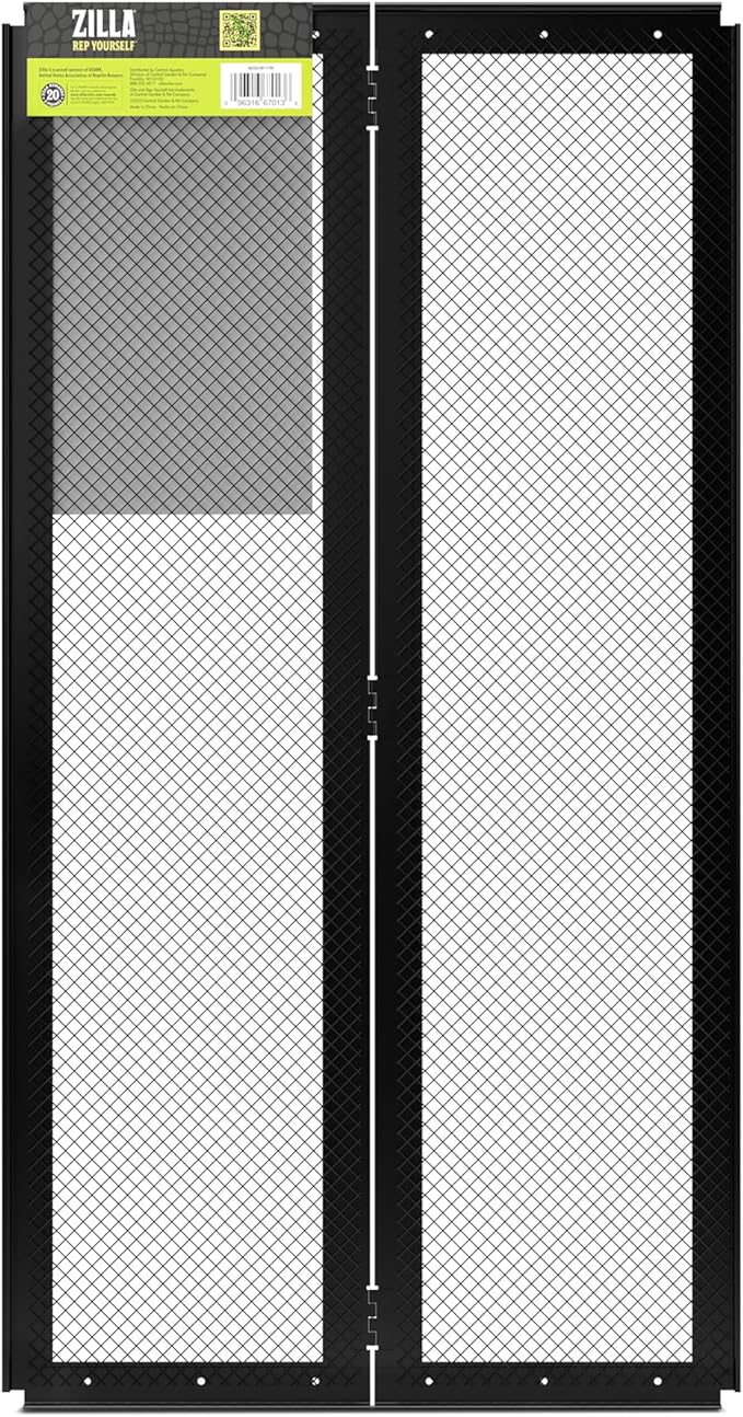 Zilla Pet Reptile Terrarium Fresh Air Screen Cover with Center Hinge 24" x 12"
