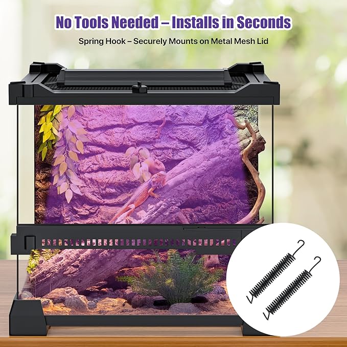 12" Aluminum UVB 10.0 LED Reptile Light Bar with Timer & Dimmer, Ultra-Slim Metal UVB/UVA Lamp for Terrariums – Even Light Output, Long Lifespan, Ideal for Bearded Dragons, Turtles & Lizards