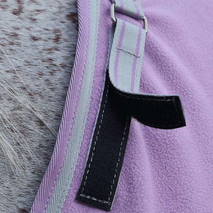 LEAFOREST Horse Fleece Blanket Polar Fleece Cooler Liner Soft Exercise Blankets for Horses Moisture Wicking Sheet in The Barn, Stable, Stall, Pasture, Paddock Purple 78 inches
