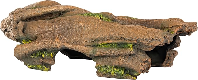 Orchid Valley Lizard, Snake or Reptile Hide. Large Hollow Log for Terrarium. Bearded Dragon or Gecko Tank Accessories. Natural Looking Basking Platform, Axolotl, Python Hideout. (XL-Version 2)