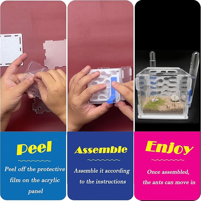 Acrylic Ant Formicarium Housing - Modern Nest with Water Tower, Manual Assembly, Modular Design for Hobbyists – Yellow