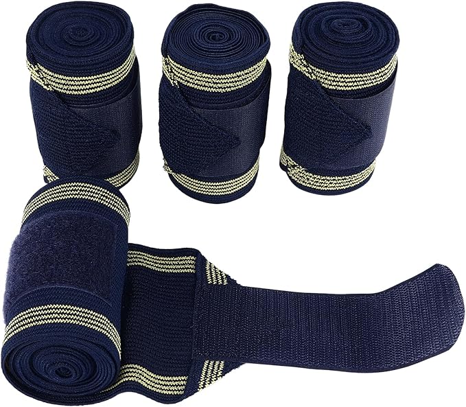CDQL 4Pcs Horse Leg Wraps - Lightweight an Comfortable Horse Polo Leg Wraps - Soft Polyester Polo Wraps - Stable Supplies Equestrian Boots - Equestrian Accessories