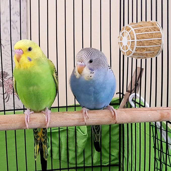 Abaodam Bird Nesting Material with Basket Natural Cotton and Jute Bedding for Small Birds Canaries Parakeets Breathable Comfortable Nest Supplies for Outdoor and Indoor Use