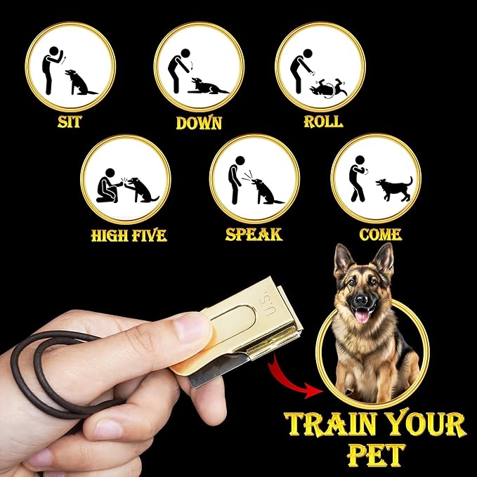 Mythrojan Brass and Steel Pet Training Clicker Puppy Dog Training Cricket Clicker U.S. Engraved WII Military Gear Metal Clicker (Clicker Pack of 2Pcs)