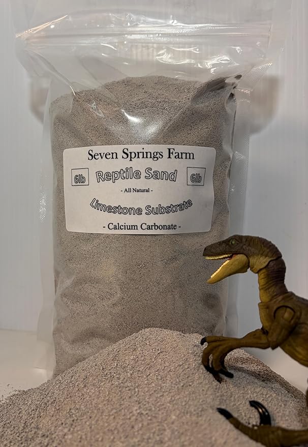 Reptile Sand - 100% Limestone Calcium Aquarium Substrate - All Natural Quarried in The USA (6, Pounds)