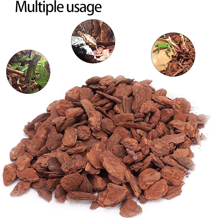 LIZEALUCKY Reptile Cork Bark Substrate Bedding, Box Bedding Pine Bark Granule Bedding, Reptile Breeding Bedding Habitat Decor for Tortoises Lizards (Small granules 250g)