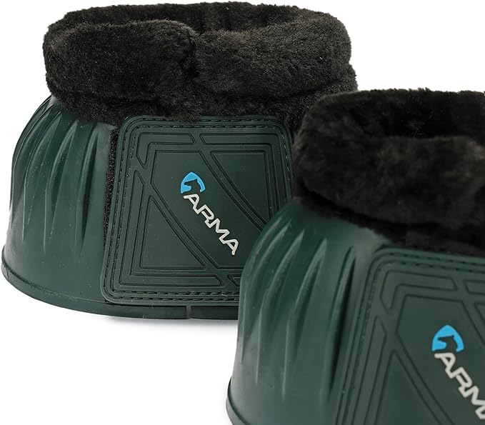 Shires ARMA Fleece Trim Bell Boot (Green, Full)