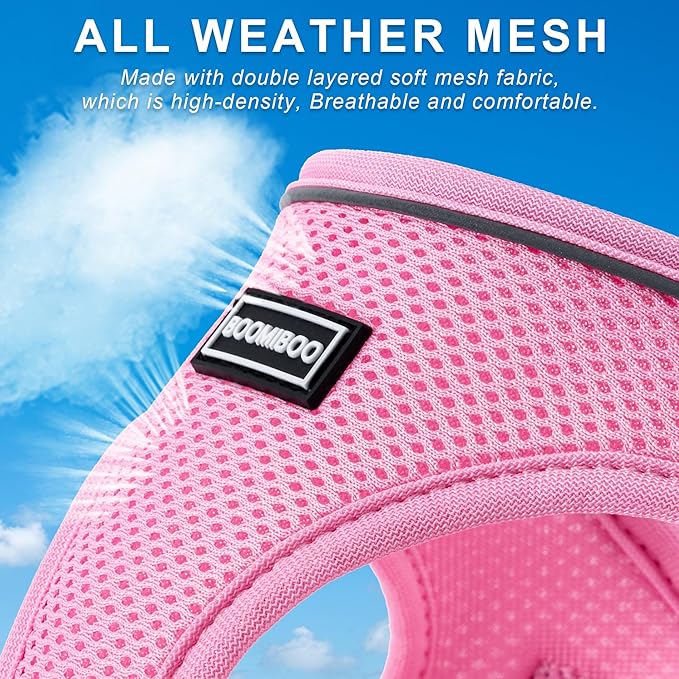 Dog Harness with Leash Set, No Pull Adjustable Reflective Step-in Puppy Pet Vest Harnesses for Small Medium Large Dogs and Cats,Red XS