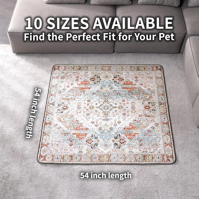 Washable Pee Pads for Dogs, Reusable Puppy Potty Training Pads, Ultra-Absorbent Thick Waterproof Leak-Proof Non-Slip Pads & Mat for Crate, Playpen, Floor, Whelping & Housebreaking , 2 Pack 54"x54"