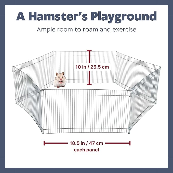 TRIXIE Small Animal Indoor Wire Playpen, Portable Hamster Exercise Pen, 10" Tall