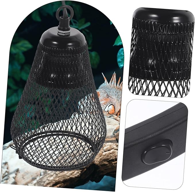 Toyvian Reptile Heating Lamp Cover Scald Iron Mesh Light Cover for Reptile Tanks Compatible with Bearded Dragons Turtles and Lizards 10-Inch Size