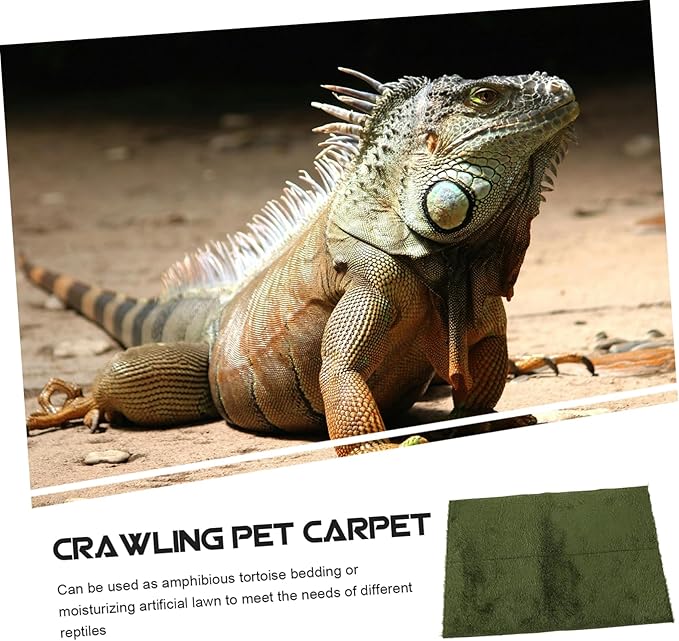 balacoo Reptile Carpet Mat for Tortoise and Lizard Non-Adhesive Substrate Liner Moisture Retentive Terrarium Bedding Faux Grass