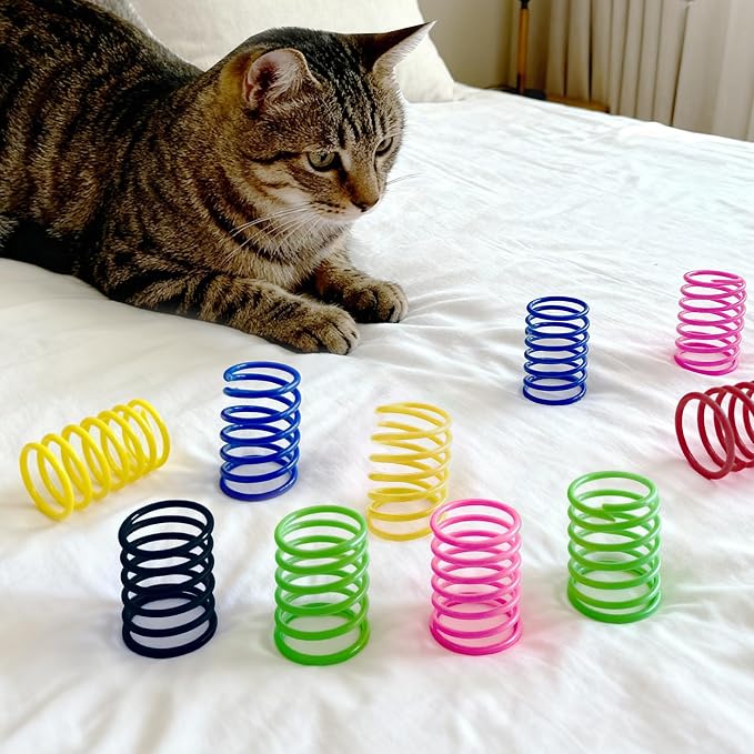 Cat Toys for Indoor Cats, 30 Pack Interactive Cat Spring Toys, 6Colors - Image 7