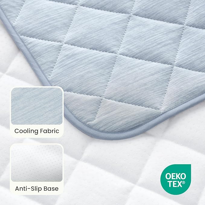 COZY KISS Dog Cooling Mat 20"x30" Q-Max>0.4, Waterproof Pet Bed Cover, Non-Slip Dog Bed Mat, Washable Cooling Pad for Small Dogs, Cats, Crate, Couch, Furniture Protector (Blue)