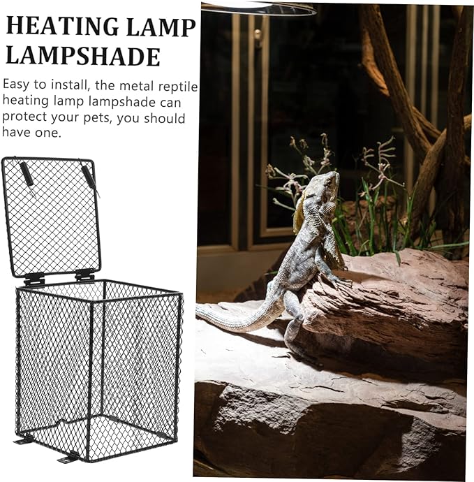 Toddmomy 2pcs Reptile Heat Lamp Mesh Cover Protective Shade for Crawler Tanks Easy to Install Efficient Heat Dissipation Scalding for Turtles Lizards Birds