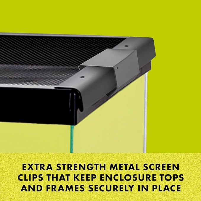 Zilla Heavy Duty Screen Clips, Secures Screen Covers to Terrarium, Fits Size 5 to 29 G, 2 pack, Small