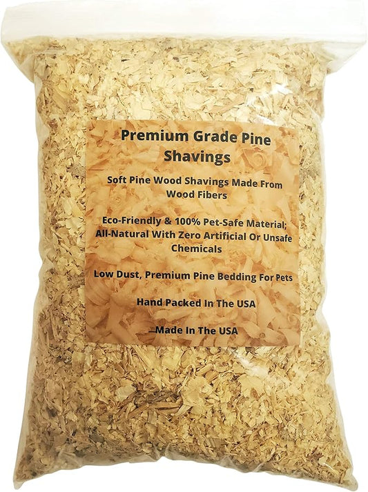 Premium Pine Bedding - 16 Quart |Soft, Dust Free Shavings | All Natural | Small Animals | Animal Bedding | Chicken Coop | Odor Control | Fresh Pine Flakes