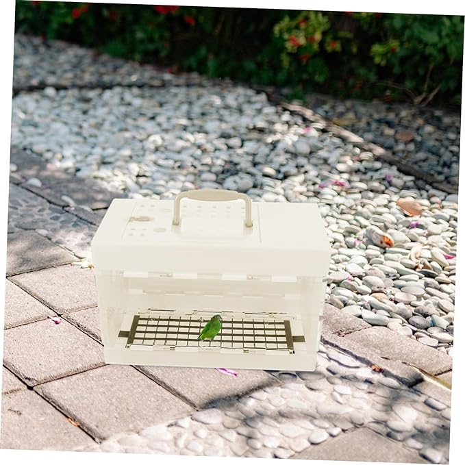 DECHOUS Travel Size Parrot Cage Small Bird Carrier for Parrot Bird Cage Travel Carrier with Handle Portable for Outdoor Use