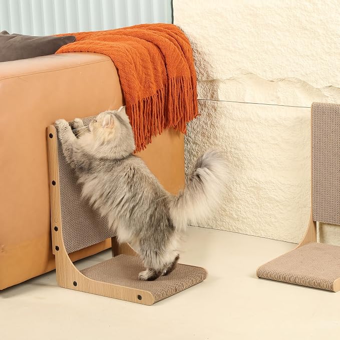 Zakkart 2-Pack L-Shaped Cat Scratching Board, Cardboard, 19.7" Tall (M) - Image 7