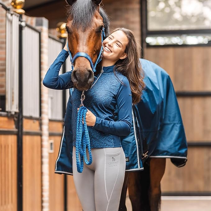 HORZE Glasgow Light Weight Waterproof Turnout Horse Sheet (No Fill) - Opal Blue - 72 in
