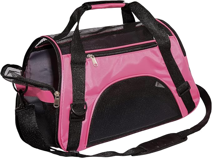 MuchL Pet Carrier Soft-Sided Carriers for Cat Carriers Dog Carrier for Small Medium Cats Dogs Puppies Pet Carrier Airline Approved Cat Dog Pet Travel Carrier (Medium,Pink)