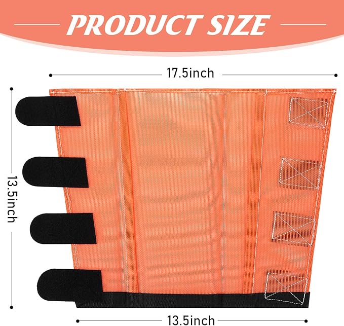 Set of 8 Mesh Fly Boots for Horse Breathable Mesh Horse Boots Protective Loose Wraps Adjustable for Preventing Legs Reduces Flies and Mosquitoes Bites(Orange, Pink,S)
