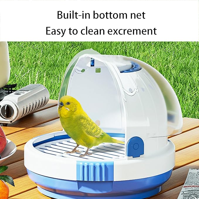 Parrot Carrier Travel Bird Carrier Panoramic View Anti Escape Easy to Clean for Conures Parakeet Budgie (Green)