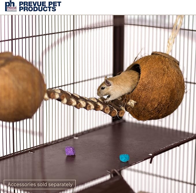 Prevue Pet Products Rolling Small Animal Cage - Ideal for Rats, Chinchillas, Ferrets, Guinea Pigs, Chew-Proof Critter House, Easy to Clean - Earthtone Dusted Rose Hammertone Finish