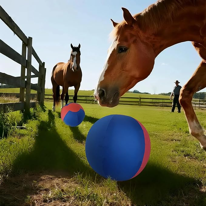 Jolly Ball for Horses - 18-inch Elastic Outdoor Pasture Ball to Prevent Boredom, Fun Horse Toys for Active Play