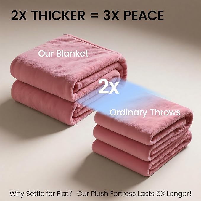 gogobunny Waterproof Bed Blanket, Reversible Sherpa Fleece Throw Blanket for Dog Puppy Cat, Furniture Cover Protects Bed Couch Sofa from Liquid Pee and Pet Fur (Pink, 60x80 inches)